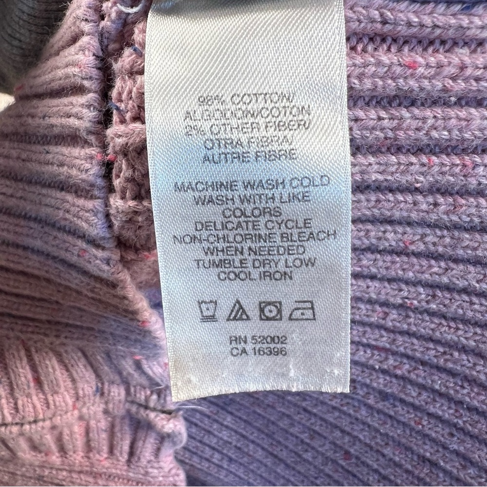 DKNY JEANS Y2K sweater pink cap sleeve cable knit zip up hooded Junior's Large - Picture 7 of 10